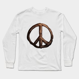 Peace Sign Brown Shadow Silhouette Anime Style Collection No. 262 Long Sleeve T-Shirt